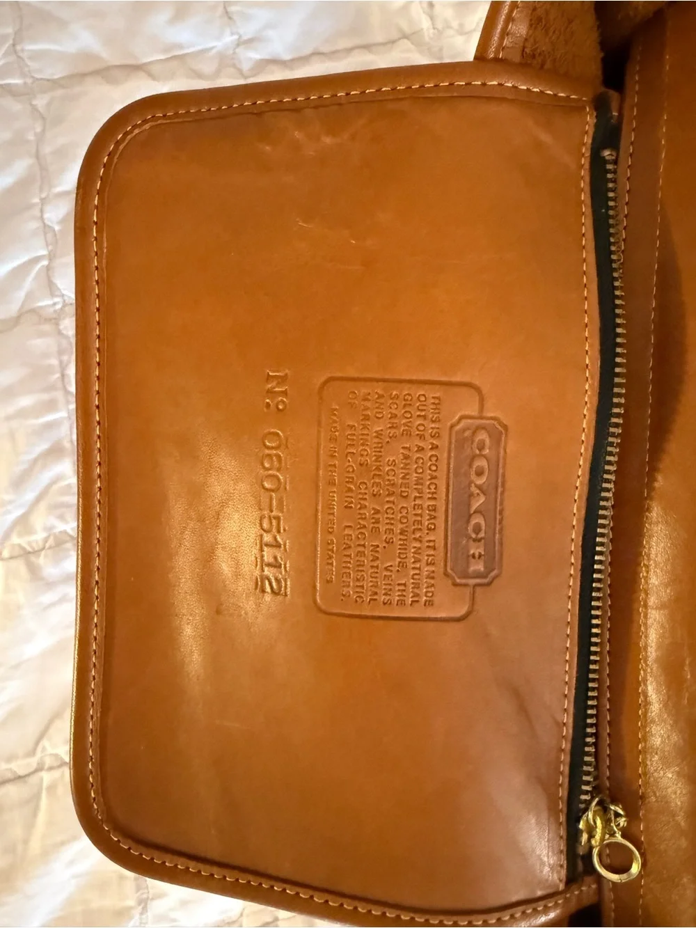 Vintage Leather Coach Slim Satchel/Brief Bag in British Tan